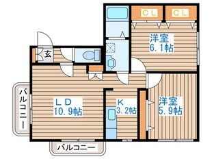 マンションむらかみ６の物件間取画像